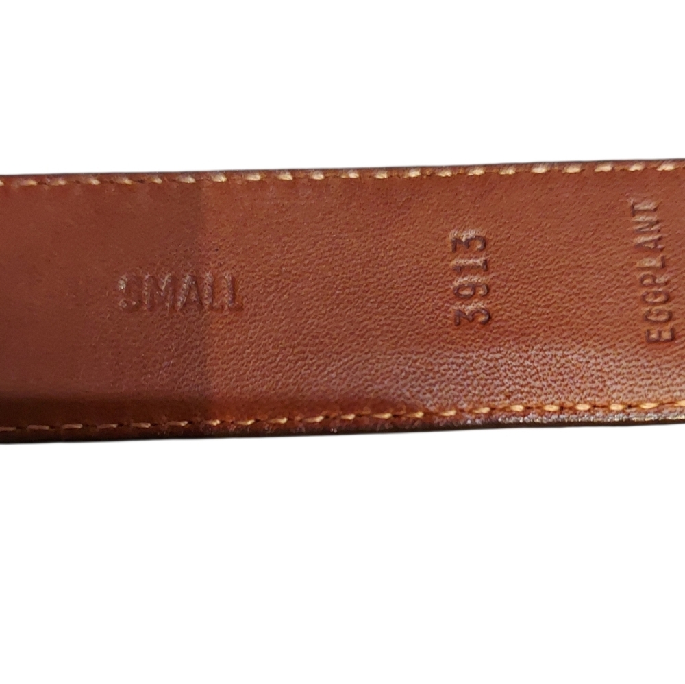 Coach Vintage Nubuck Calfskin Eggplant Leather Belt Small With Brass - Picture 6 of 6